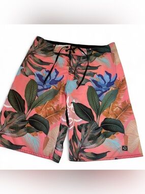 Men's pink  Tropical Floral Swim Trunks